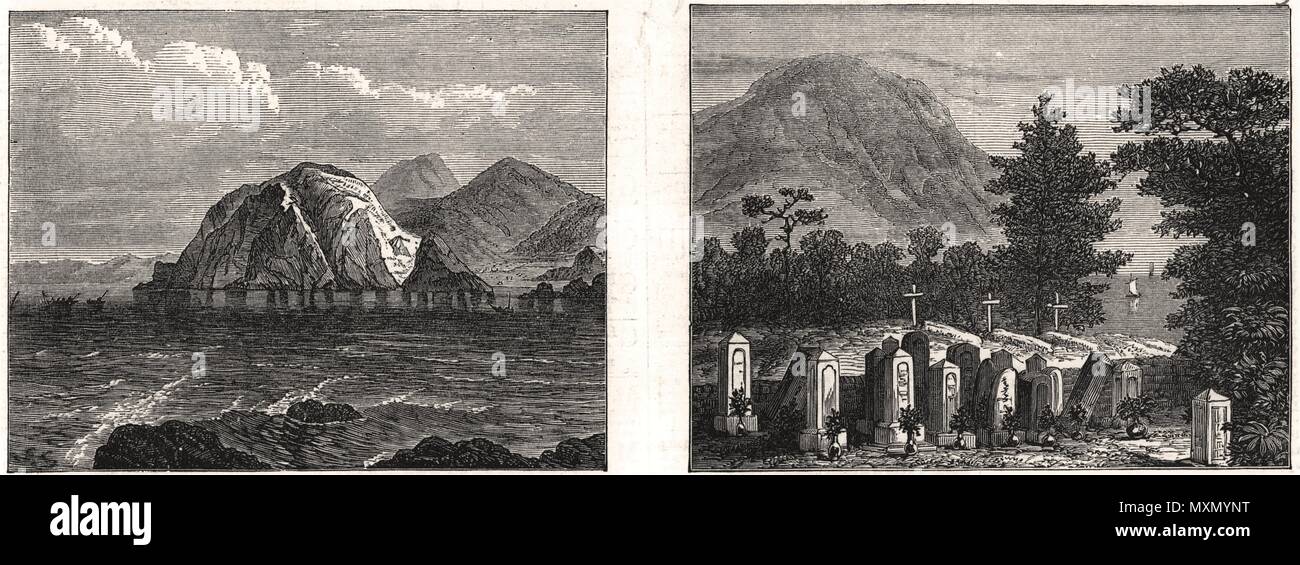 Japan Wreck of mail-steamer ' Nil '; Iruma cemetery 1874. The Illustrated London News Stock Photo