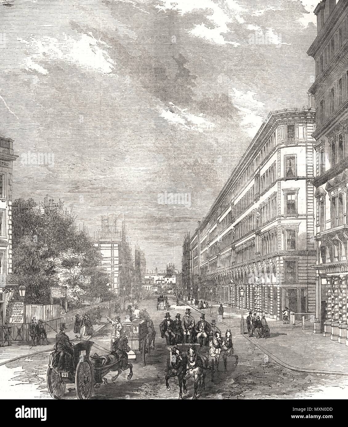 Victoria Street, Westminster. London 1854. The Illustrated London News Stock Photo