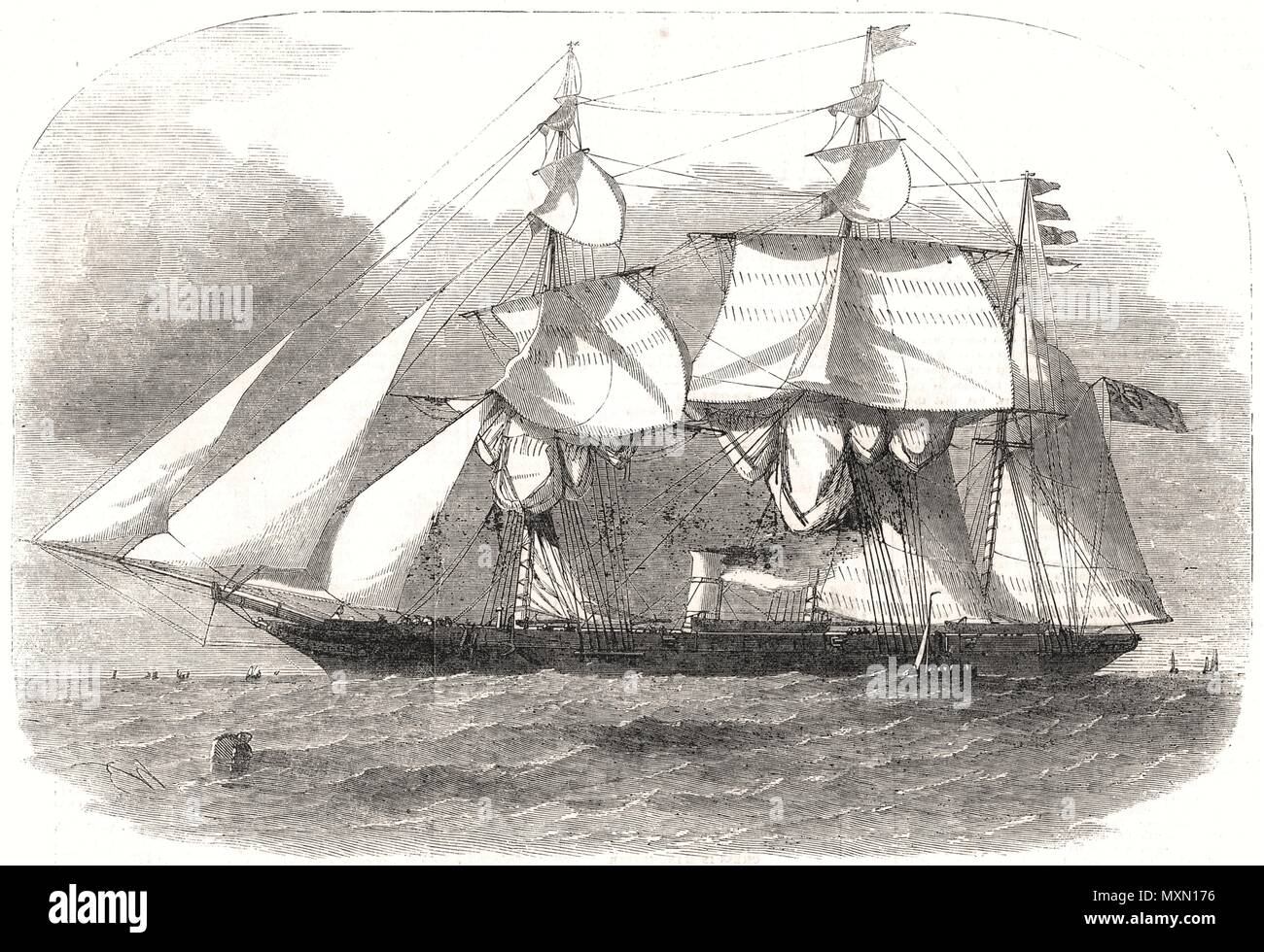 The new colonial steam war-Sloop ' Victoria '. Militaria 1855. The Illustrated London News Stock Photo