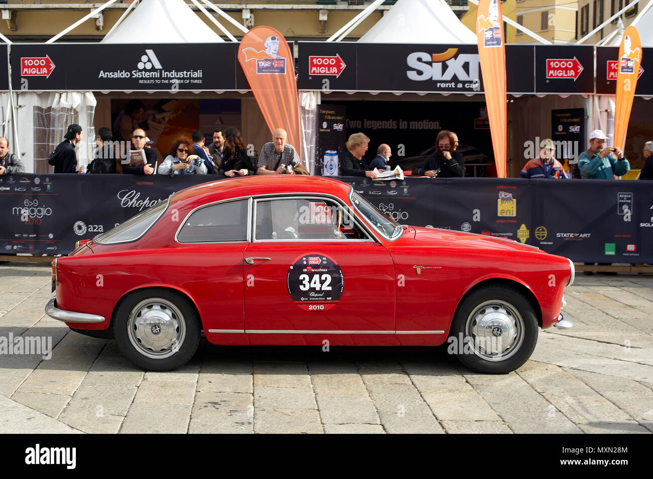 BRESCIA,ITALY a Alfa Romeo Giulietta Sprint of 1957 at