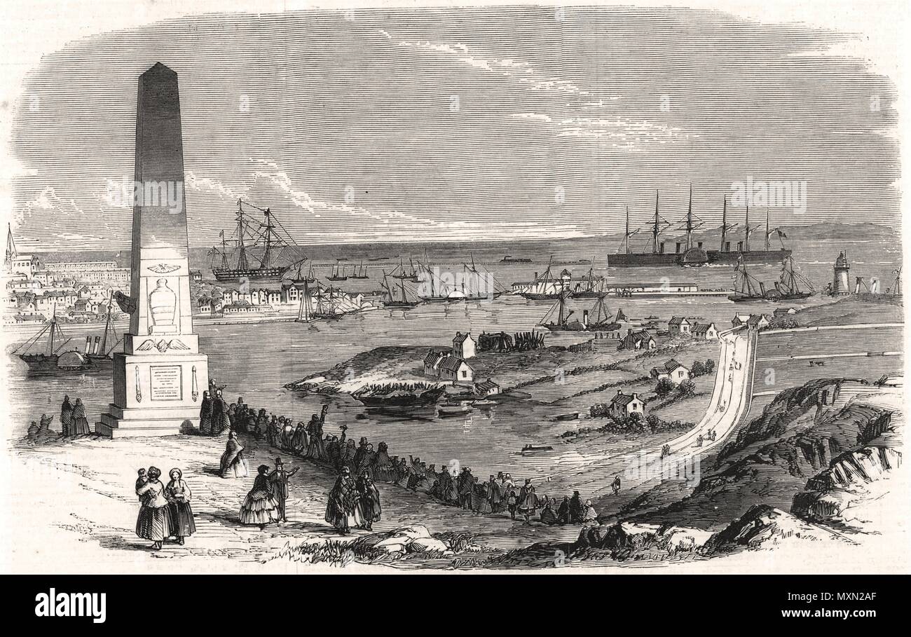 Arrival of the ' Great Eastern ' great ship at Holyhead. Wales 1859. The Illustrated London News Stock Photo