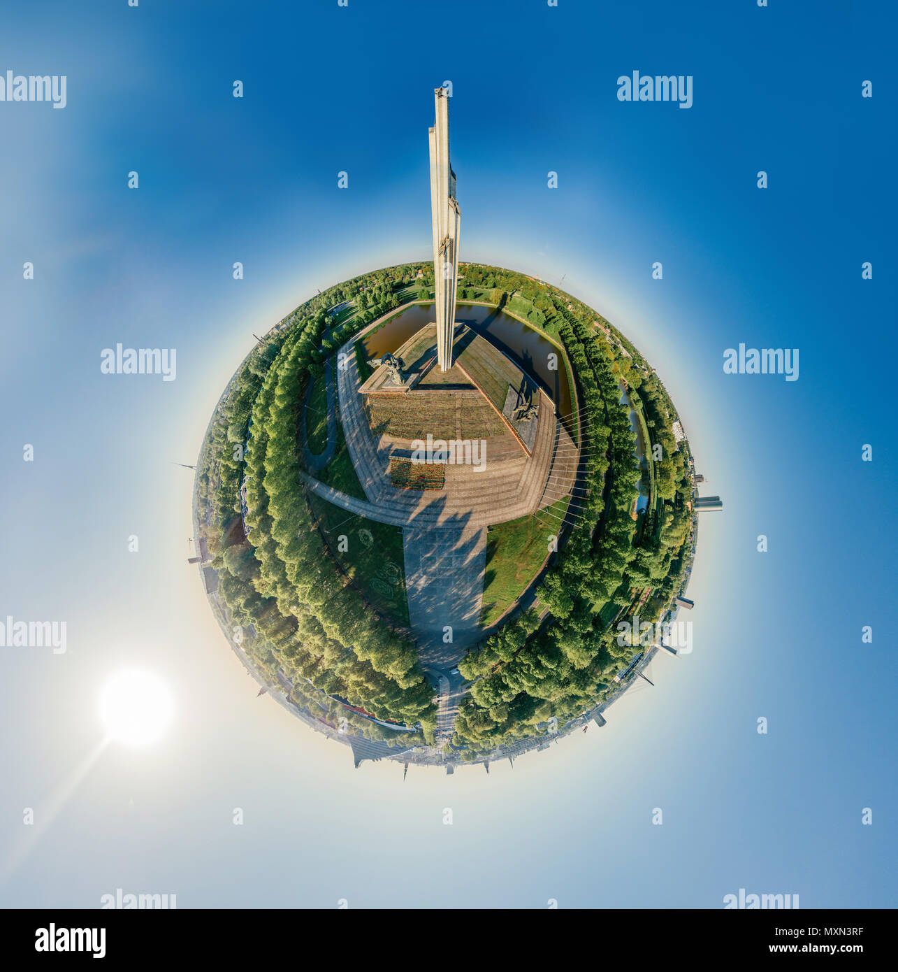 Riga City Monument to liberators The Second World War drone 360 vr view  Stock Photo - Alamy