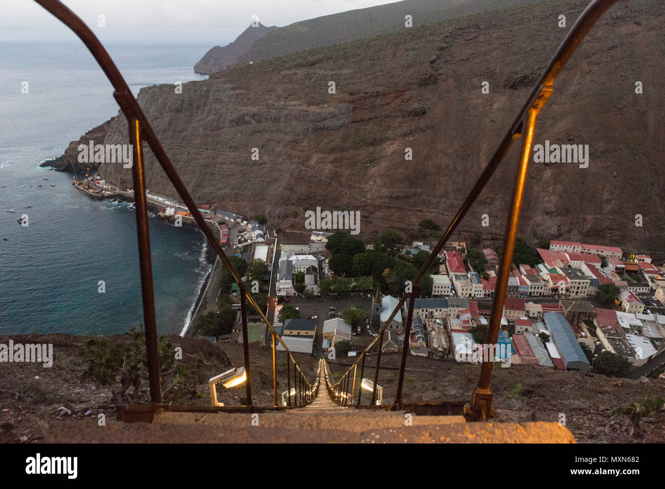View down the 699 steps of Jacob's Ladder which climb up Ladder Hill ...