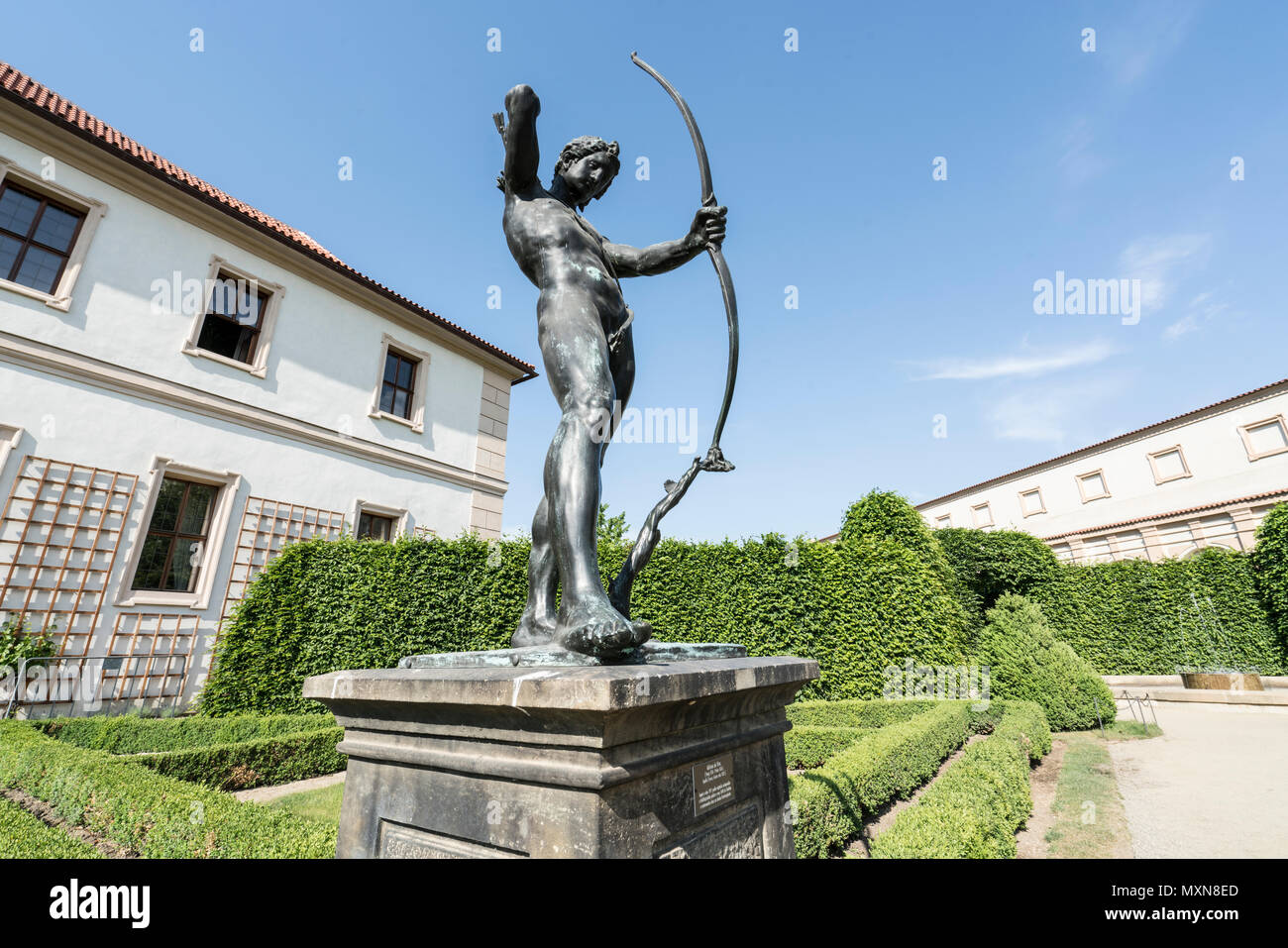 The statue of Apollo by Adrien de Vries in the Senate park in Prague, Czech Republic Stock Photo