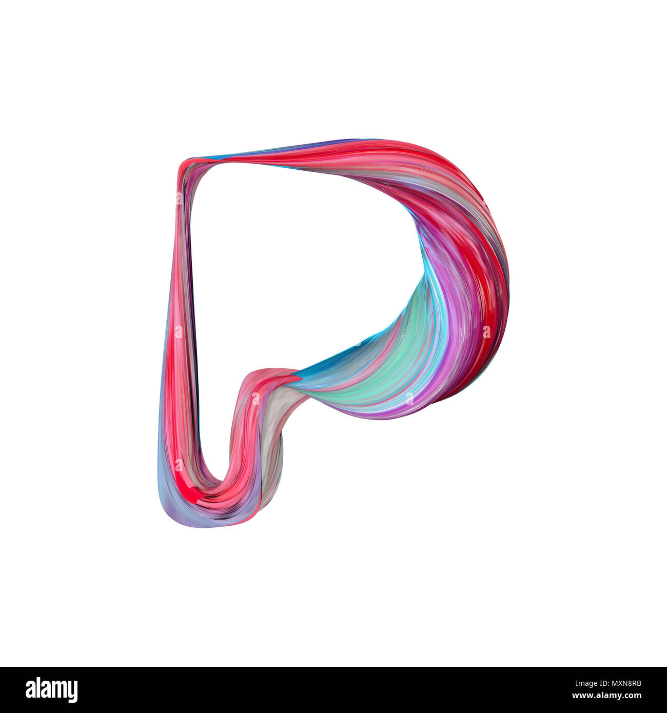 Letter P abstract alphabet. 3D Rendering Stock Photo - Alamy