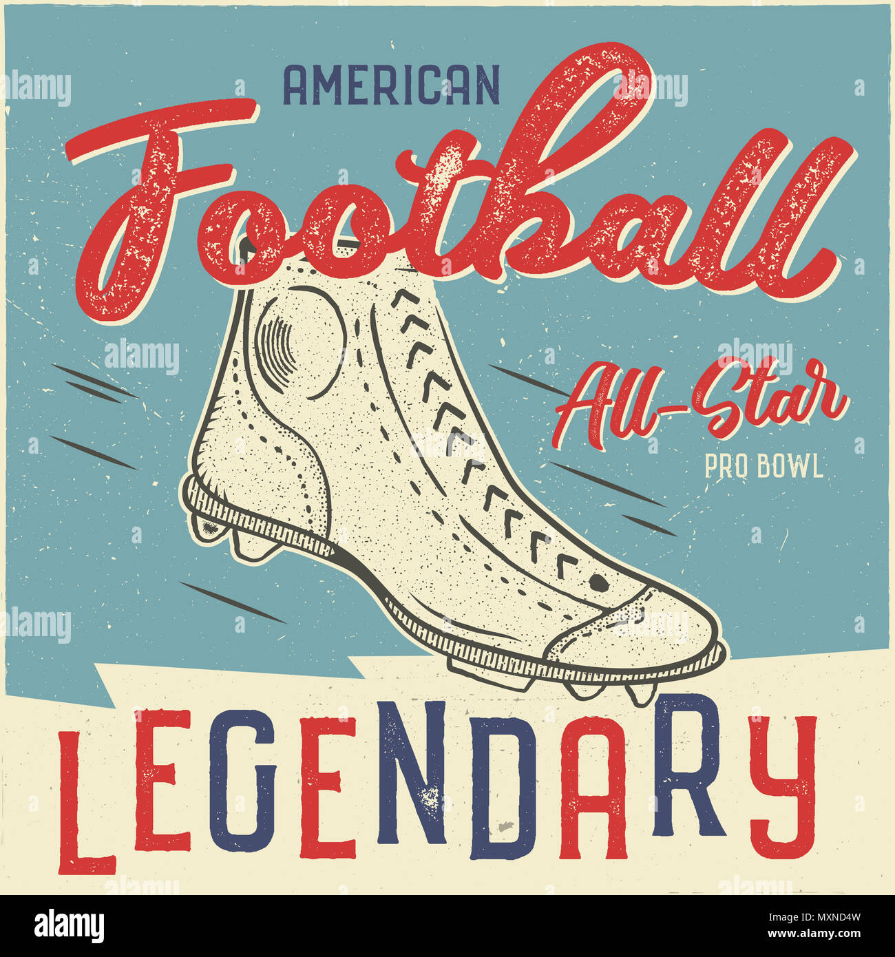 Classic usa football t shirt design. American football tee graphic design.  All star bowl sign. USA