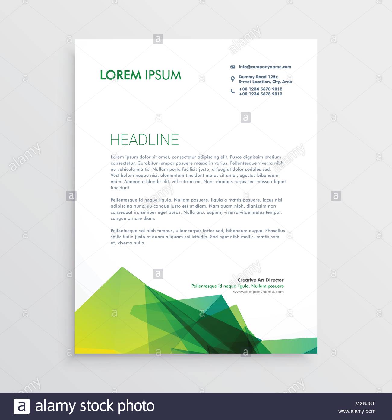 abstract green business letterhead design stock vector art business letterhead design