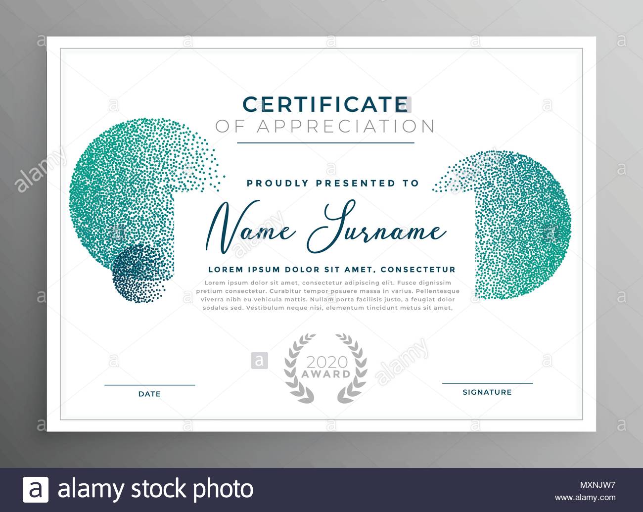 certificate appreciation creative template stock photos
