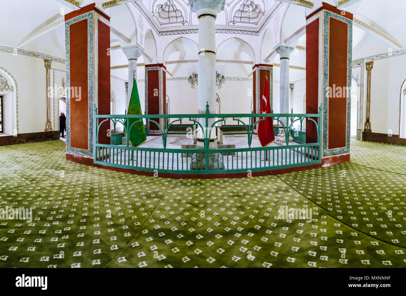Interior view of Sultan Murad II tomb,mausoleum at Muradiye complex or