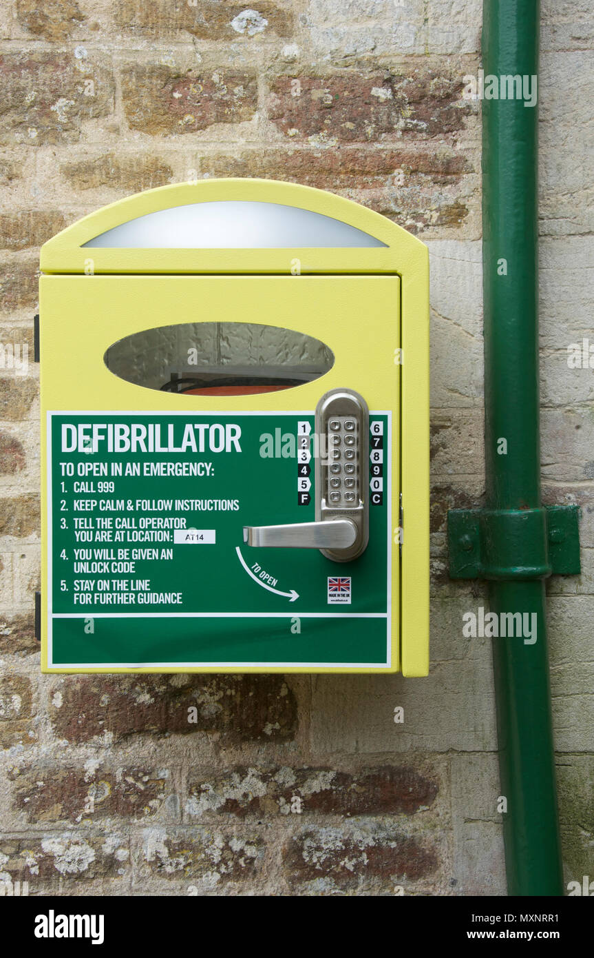 Automated external defibrillator (AED). Emergency life saving medical