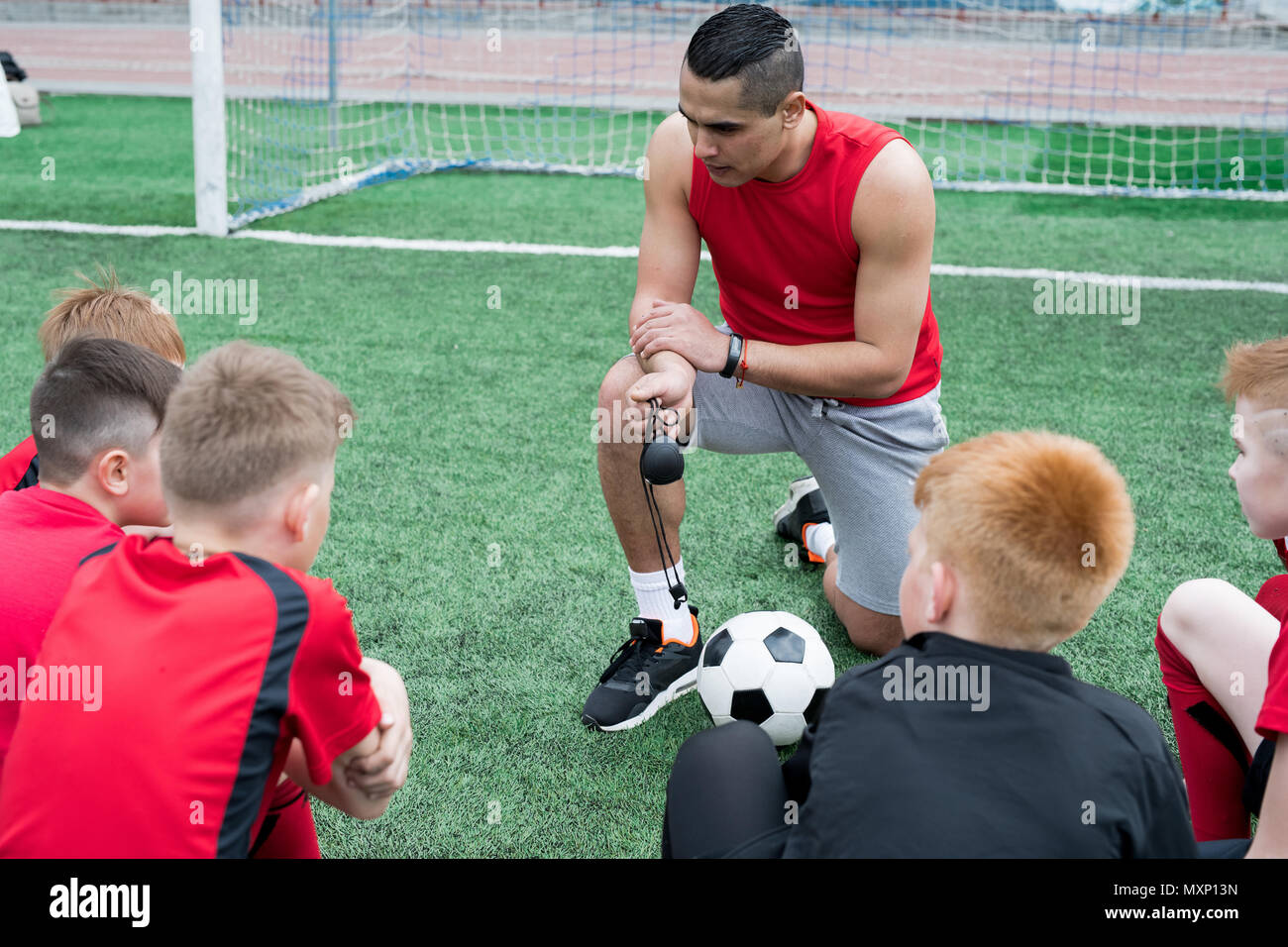 Motivational Speech from Coach Stock Photo Alamy
