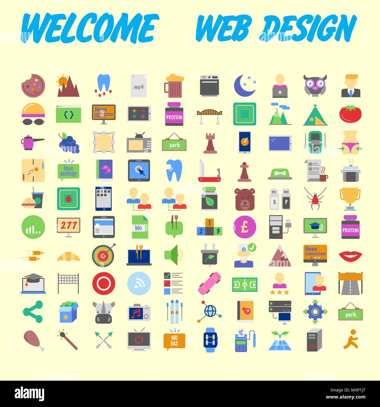Trendy flat line icon pack for designers and developers. Icons for social media, social network, communication, digital marketing, for websites and mo Stock Vector