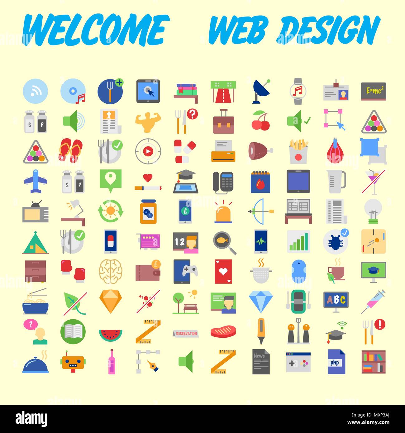 Set of 100 universal modern thin line icons for web and mobile. Vector ...