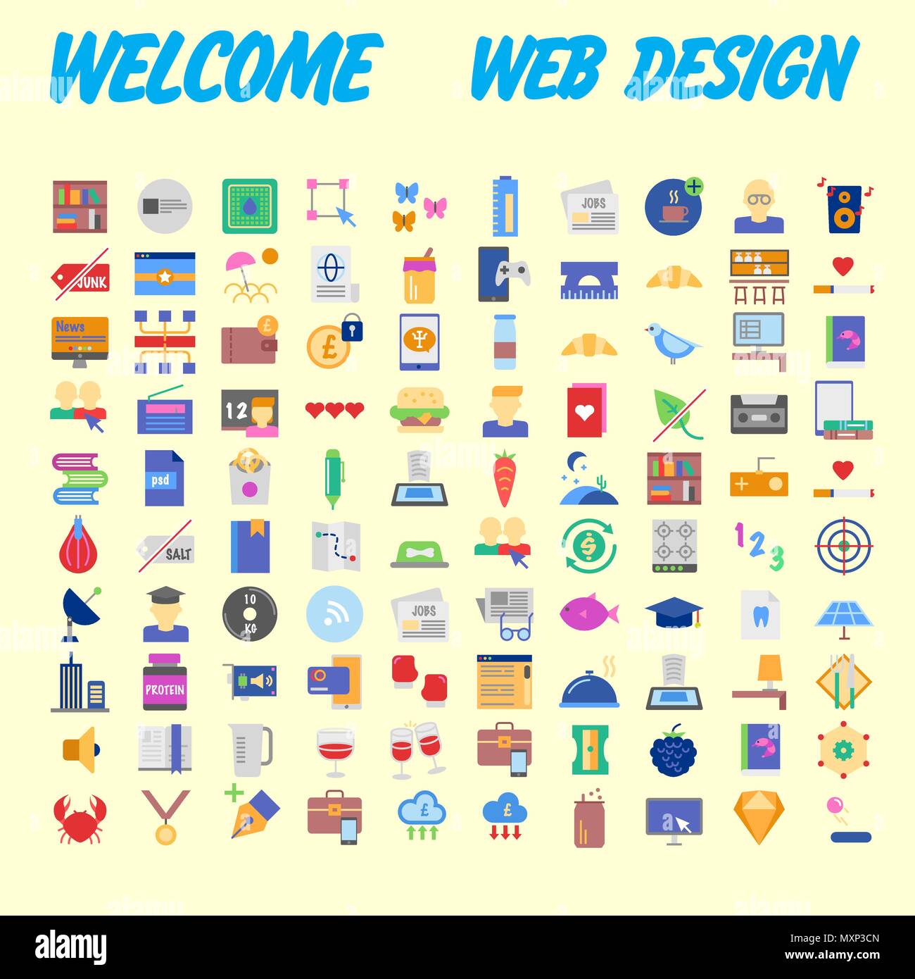 Set of 100 universal modern thin line icons for web and mobile. Vector ...