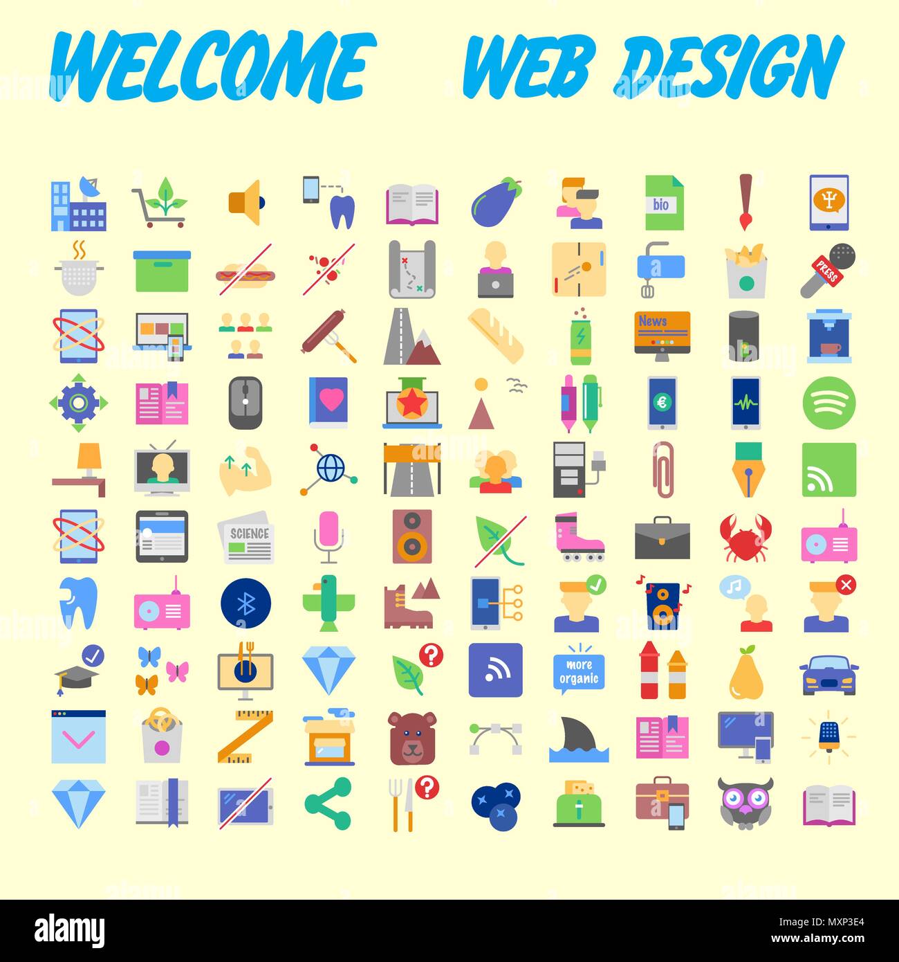 Set of 100 universal modern thin line icons for web and mobile. Vector ...