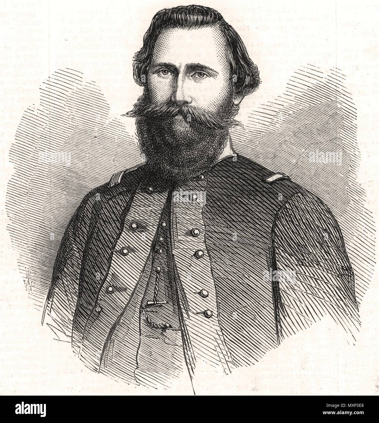 Maj-Gen JEB Stuart cavalry commander Confederate Army of Northern Virginia 1863. The Illustrated London News Stock Photo