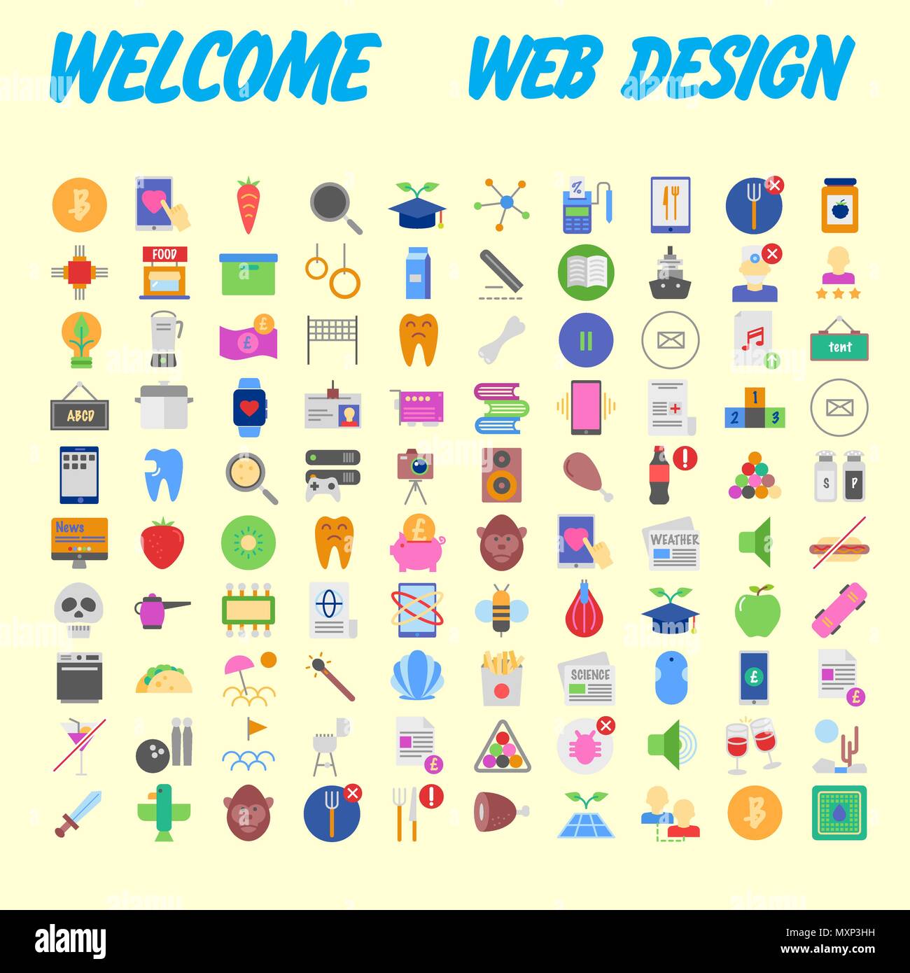 Set of 100 universal modern thin line icons for web and mobile. Vector ...