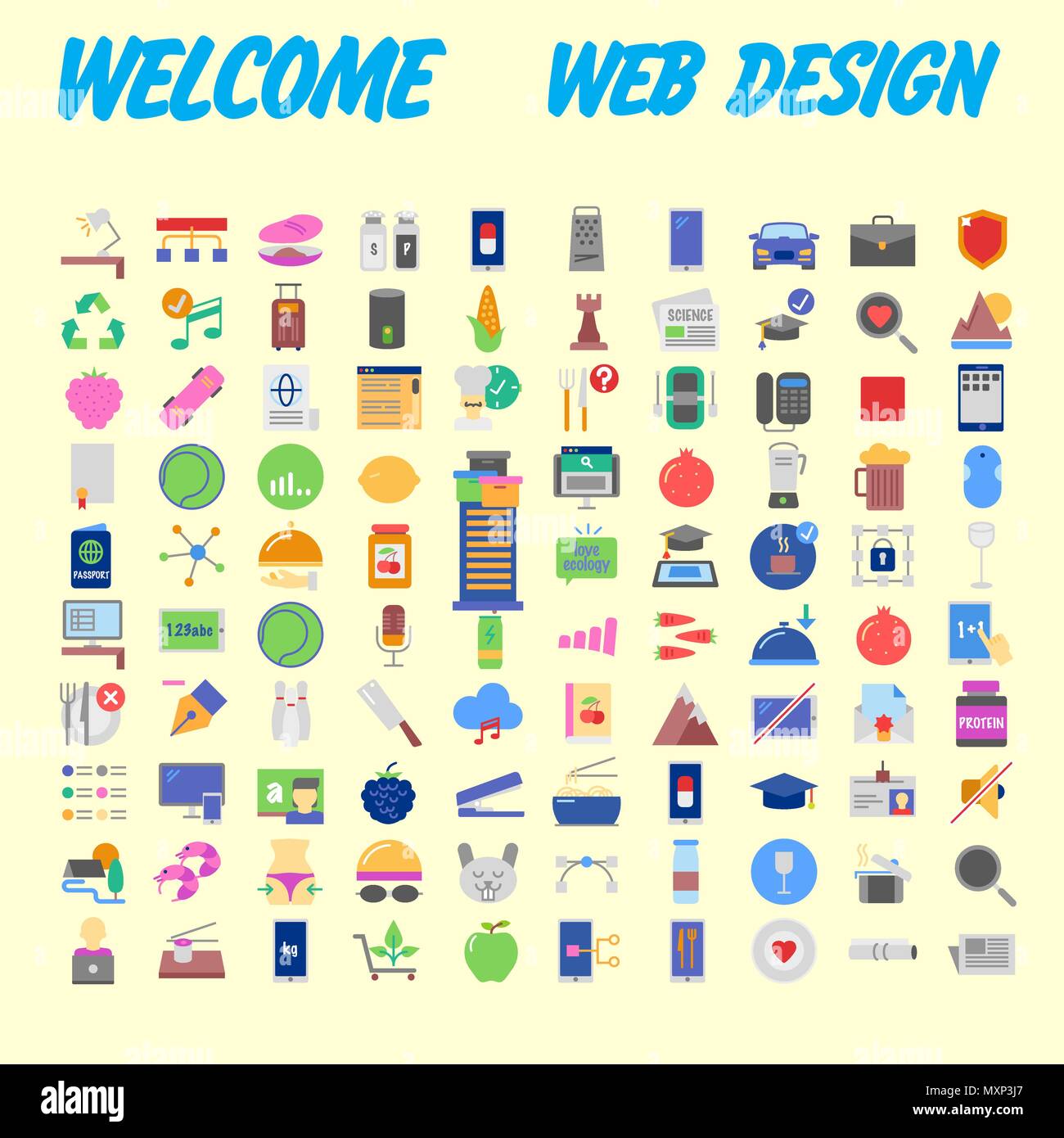 Set of 100 universal modern thin line icons for web and mobile. Vector ...