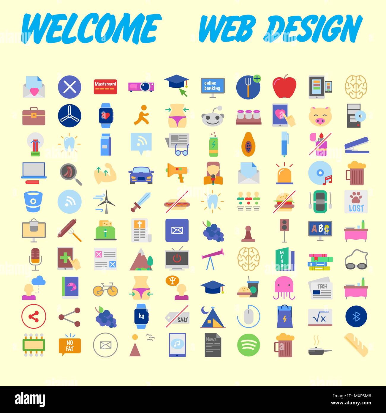 Set vector line icons in flat design with elements for mobile concepts ...