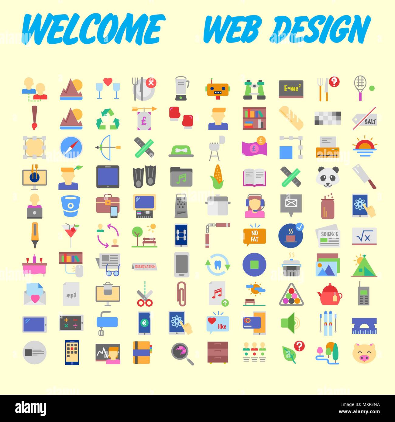 Set vector line icons in flat design with elements for mobile concepts ...