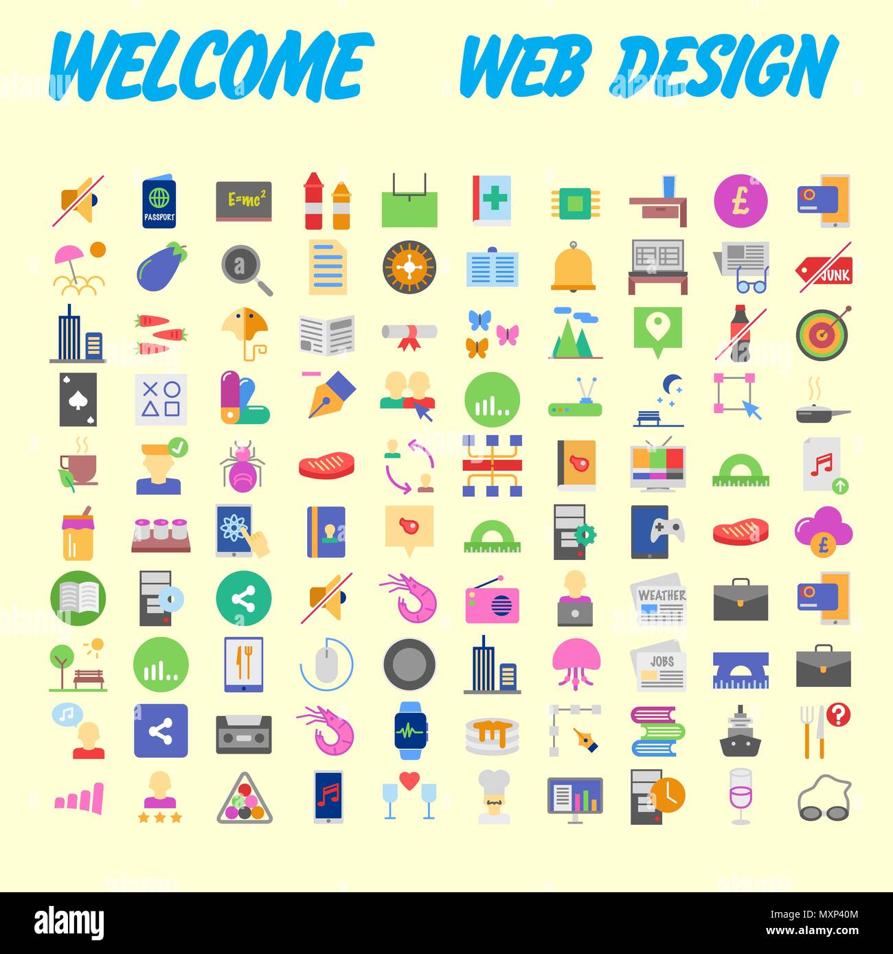Set vector line icons in flat design with elements for mobile concepts ...