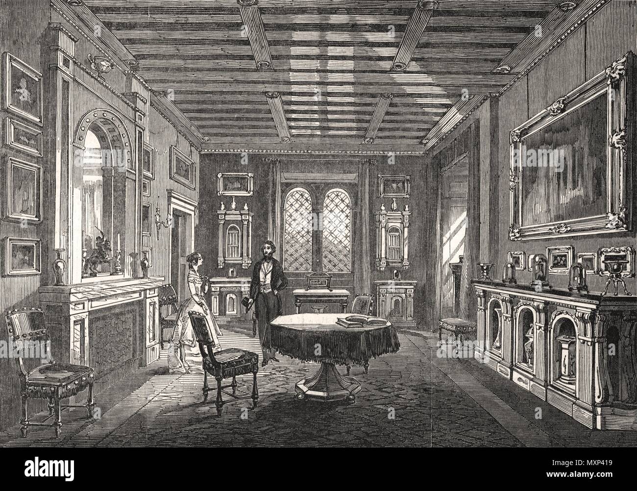 Beckford's Tower The Crimson drawing-room. Somerset 1845. The ...