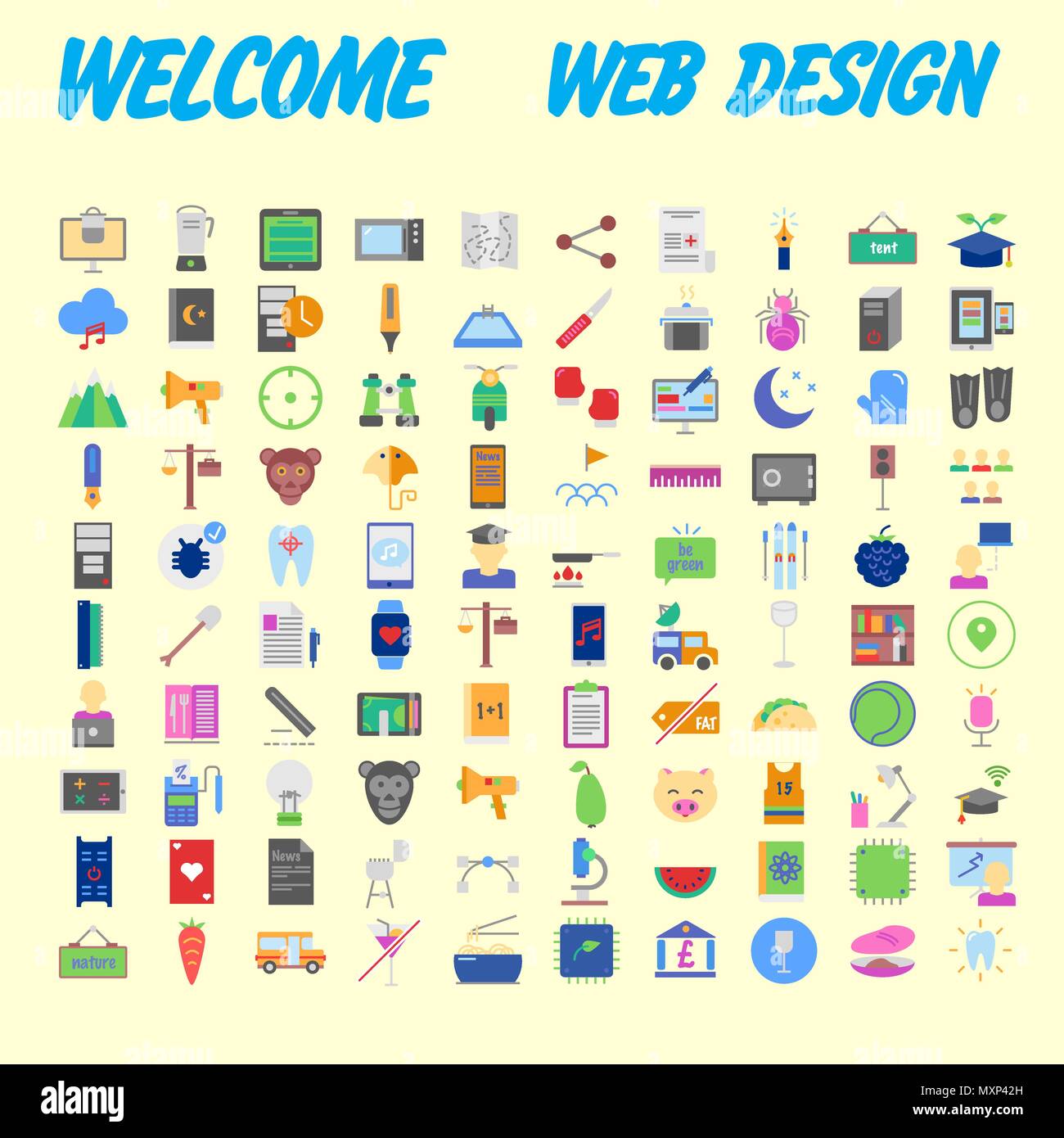 Set vector line icons in flat design with elements for mobile concepts ...
