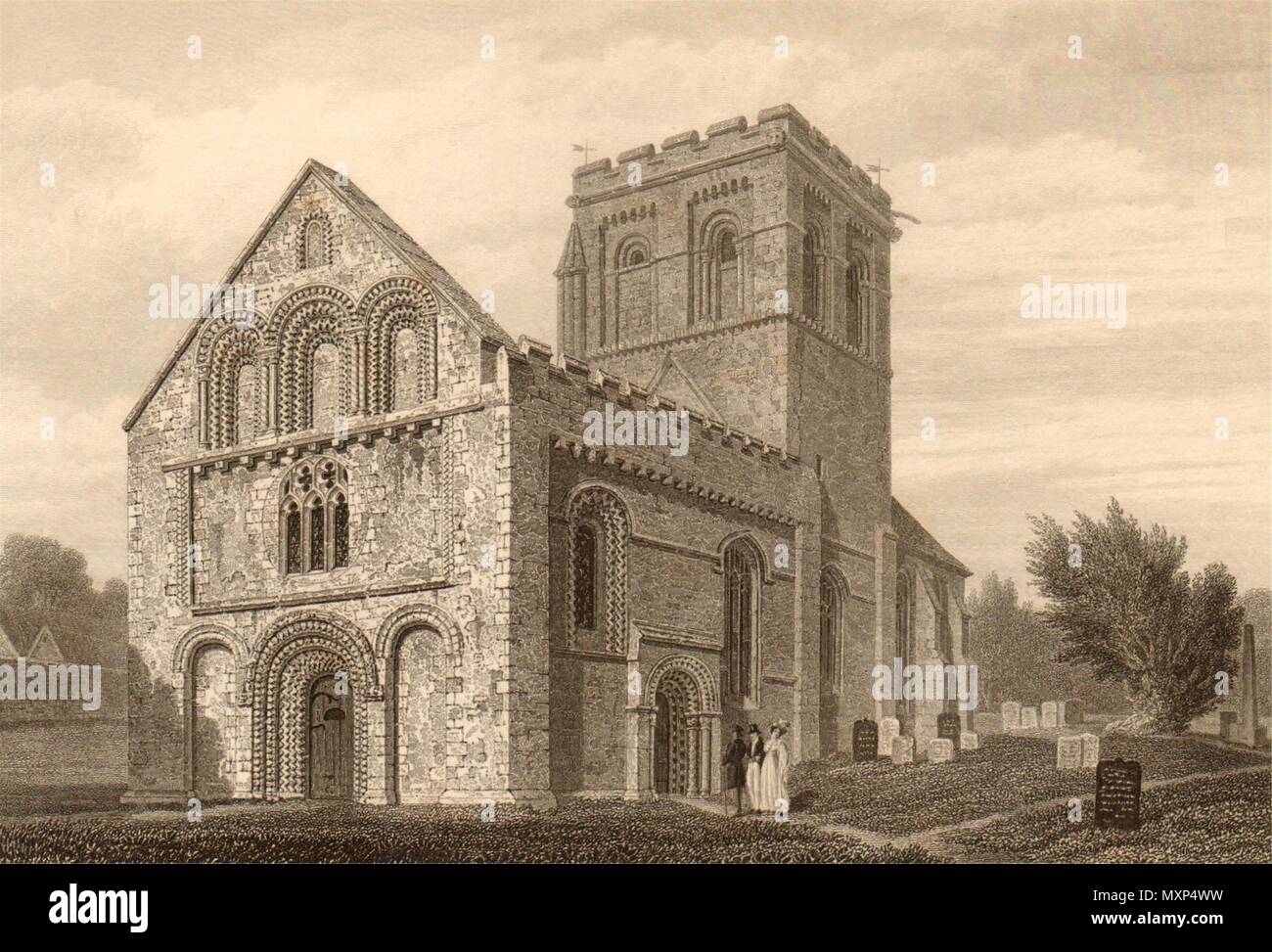 by John Le Keux 1837 print St Mary Magdalen church from St Giles/'s Oxford