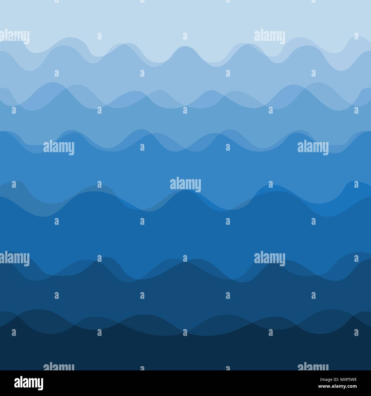 Abstract Design Creativity Background of Blue Waves, Vector