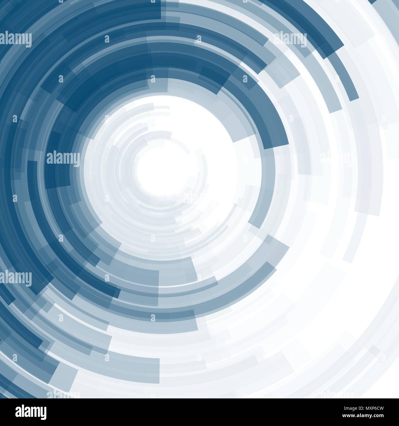 Abstract background with blue circle stripes. Concept new technology ...