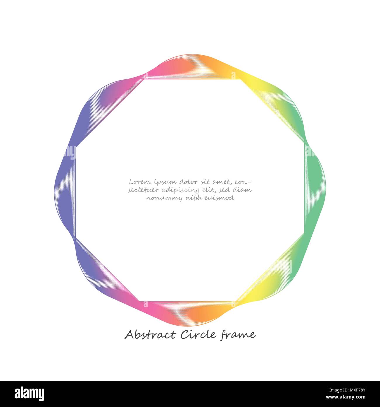 Abstract Colorful Wave Circle Frame Background Element For Design
