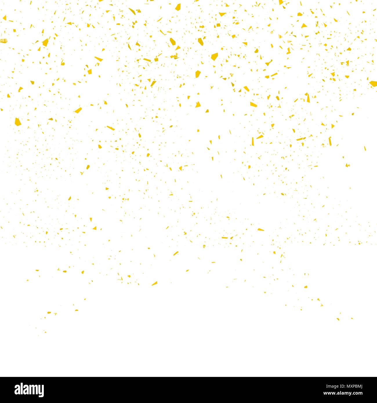 Yellow Confetti Seamless Pattern. Set of Particles. Stock Vector