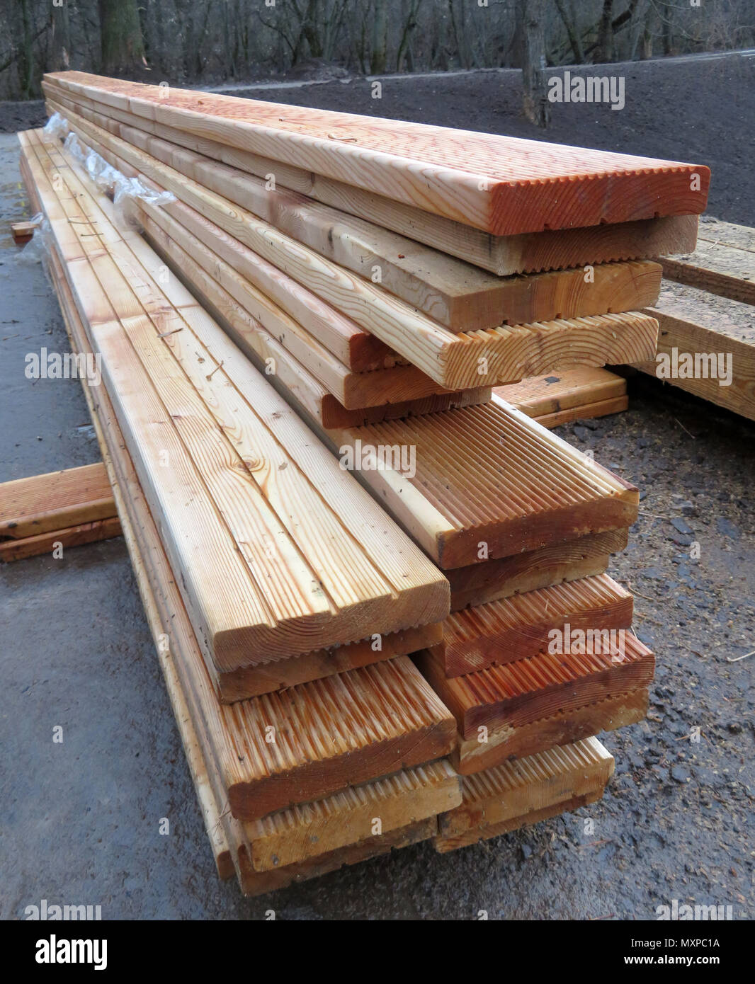 The stack Board for construction. Building material.  Stock Photo