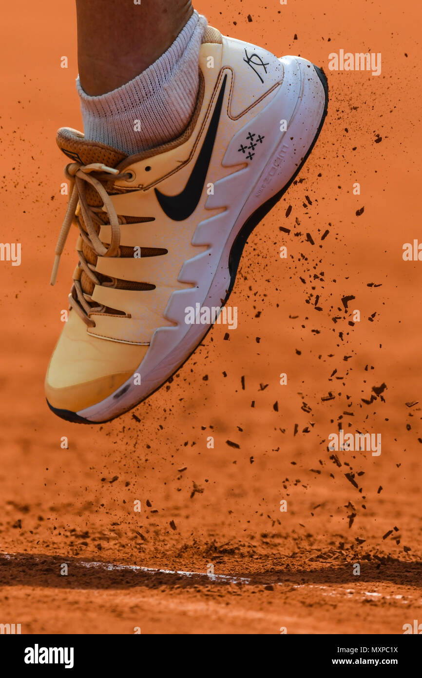 Maria Sharapova, shoe, clay court Stock Photo