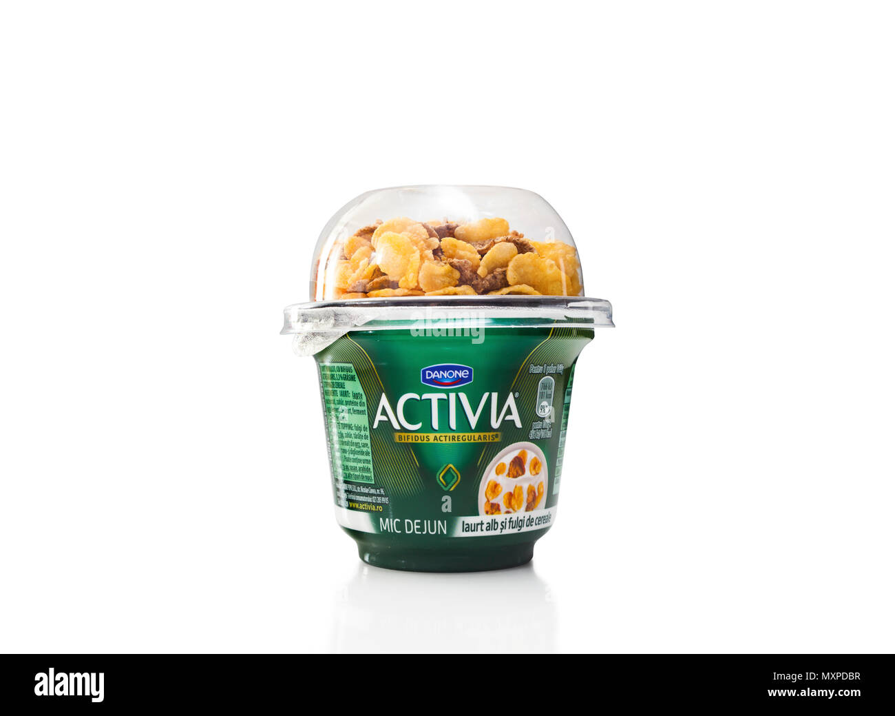 Danone Activia Breakfast Sweetened Yogurt with Wheat & Corn Flak Stock