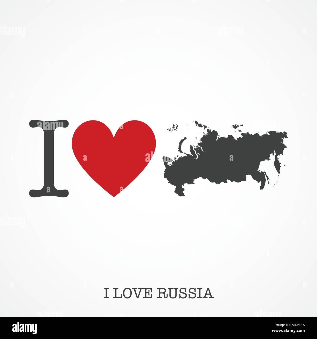 I love Russia. Heart shape national country flag icon Stock Vector