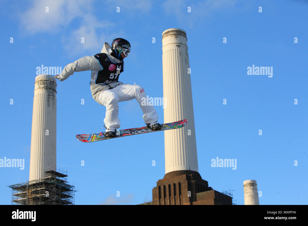 Relentless Freeze Festival 2010, Snowboard, Ski and Music at Battersea Power Station, 30 October 2010 Stock Photo