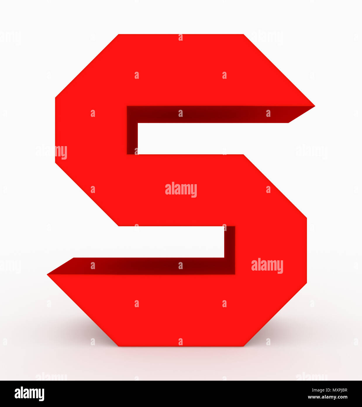 letter S 3d cubic red isolated on white - 3d rendering Stock Photo - Alamy
