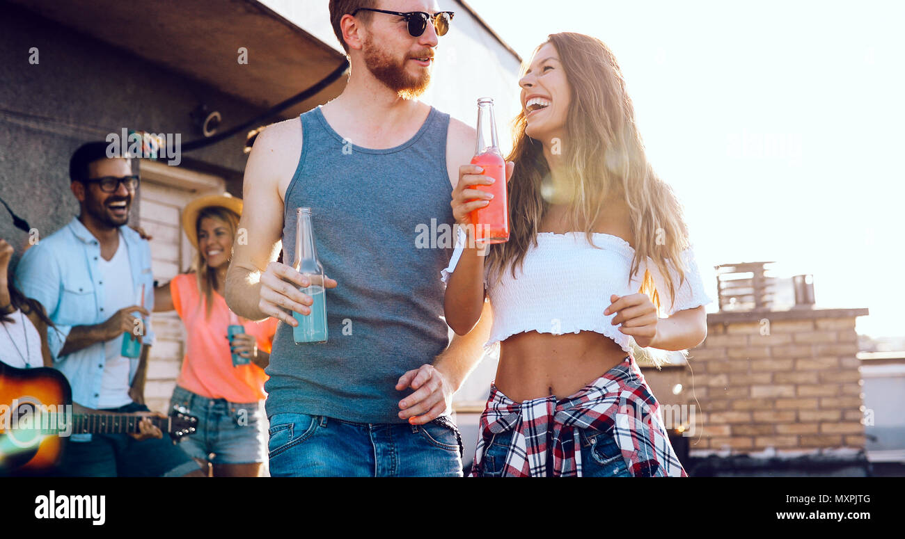 Four friends having fun together hi-res stock photography and images ...