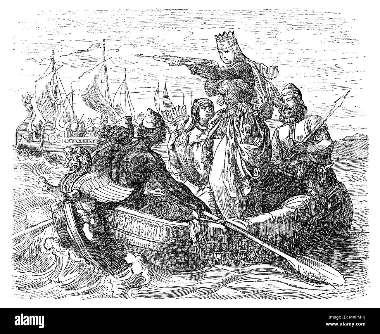 Artemisia I, Dynastin of Halicarnassus in the 5th century BC At the Battle of Salamis, Ferdi[and] Dietz  1881 Stock Photo