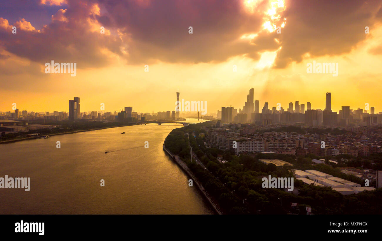 Aerial photography of the urban scenery of Guangzhou, China Stock Photo