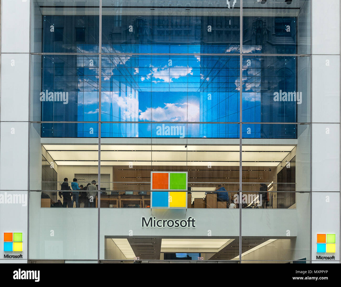 Microsoft high profile store on 5th Avenue NY Stock Photo