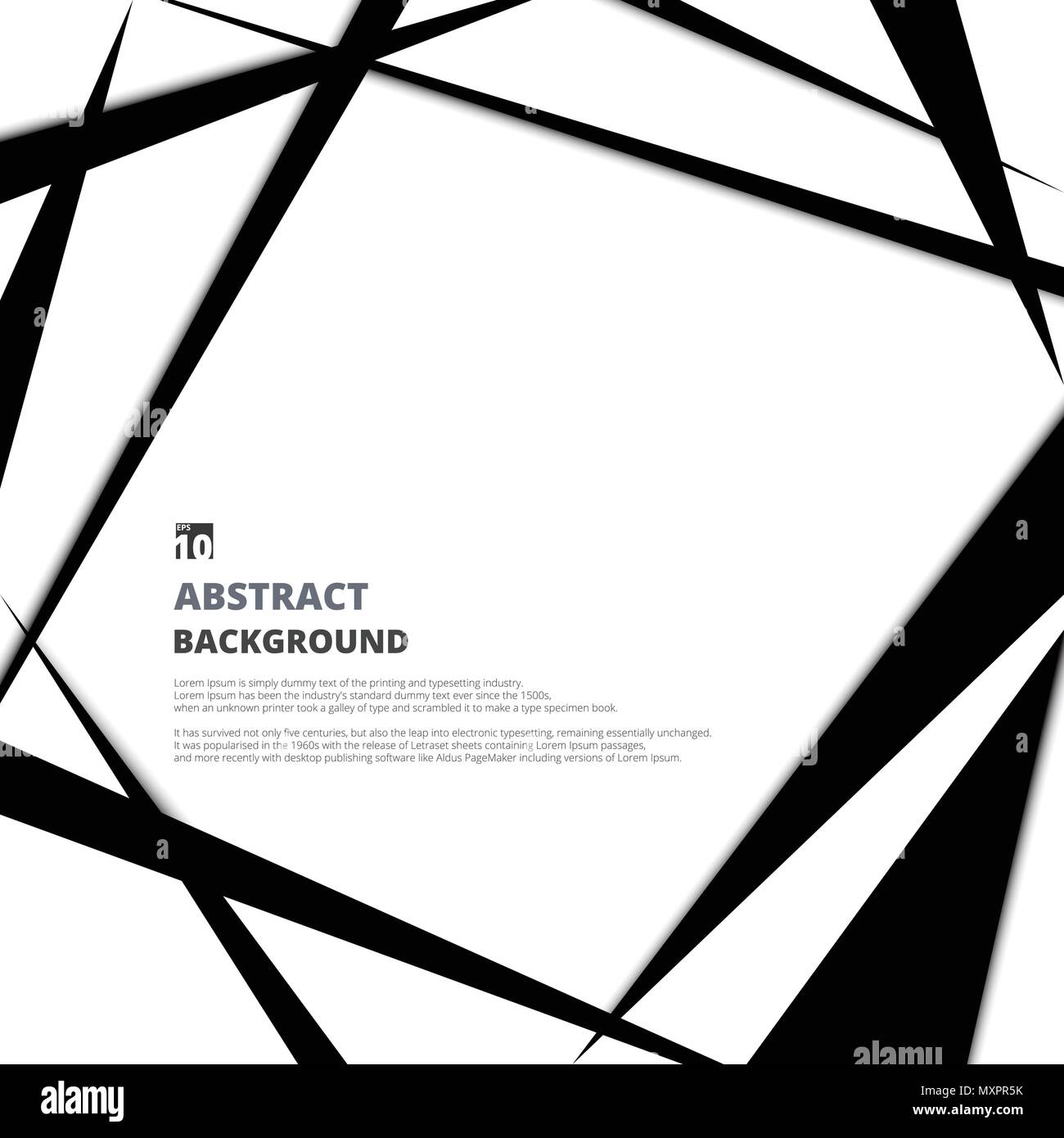 Modern design of black and white background with copy space vector ...