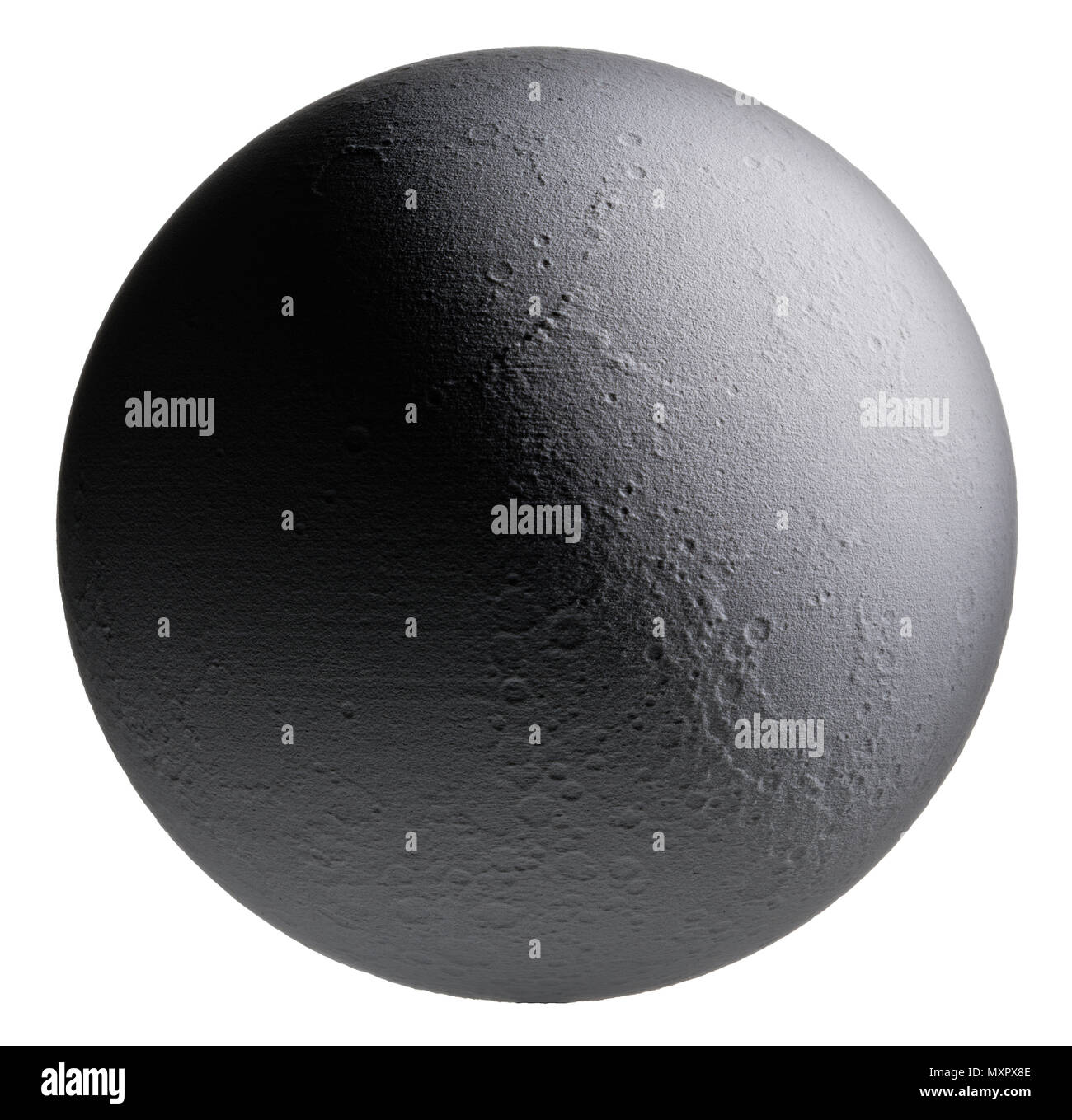 Accurate lunar globe. Displays lunar phases. Model of the moon Stock