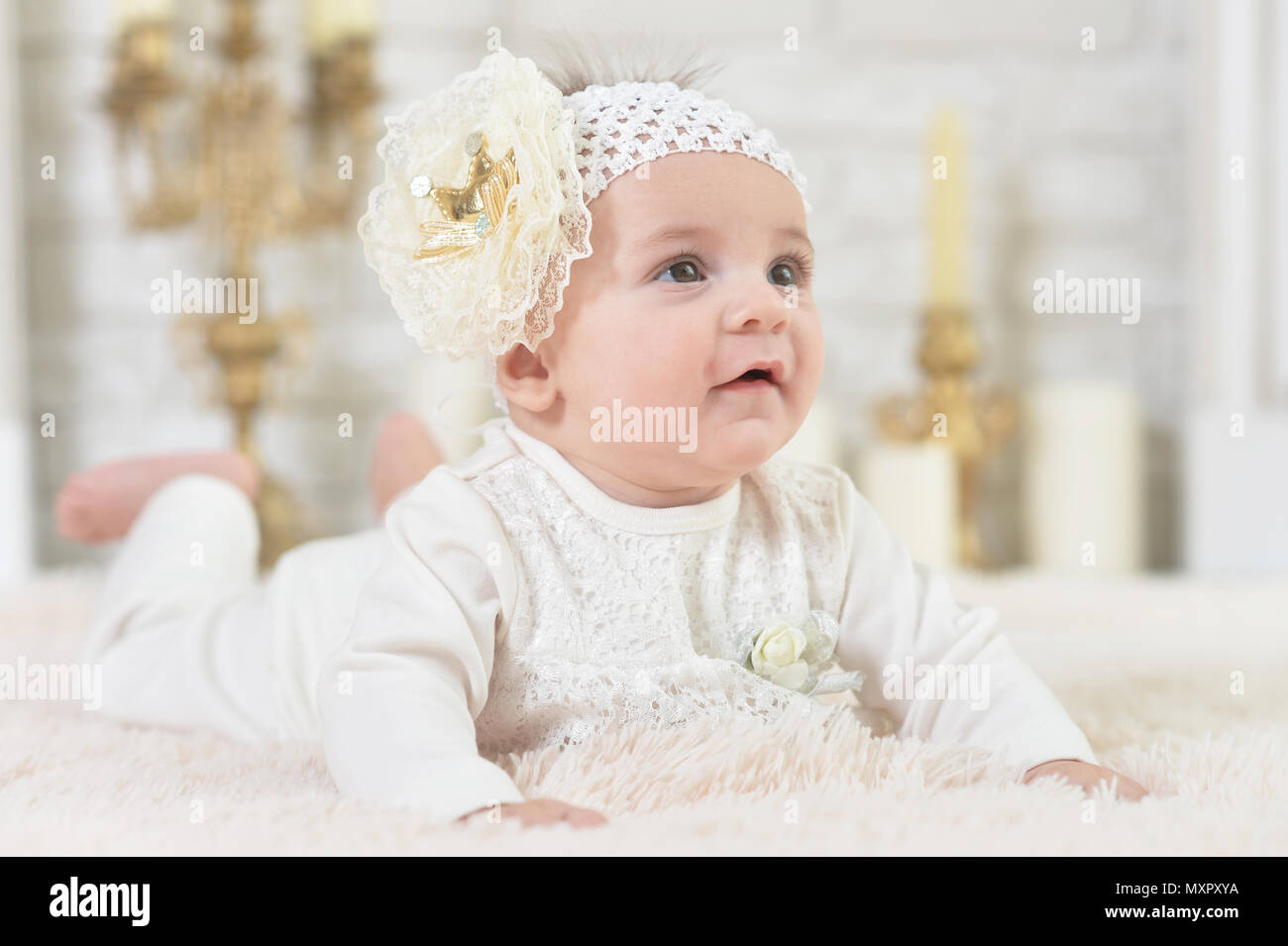 Beautiful cute adorable little girl posing Stock Photo - Alamy