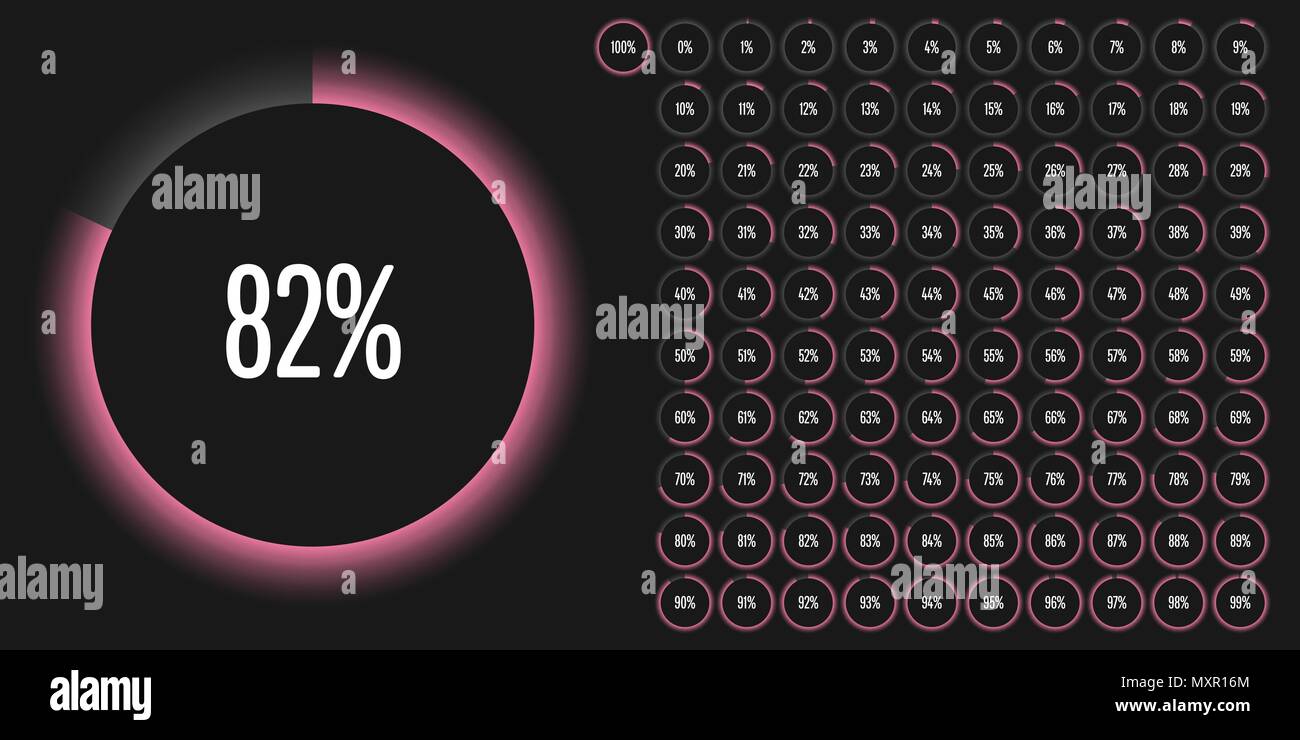 Set of circle percentage diagrams from 0 to 100 ready-to-use for web ...