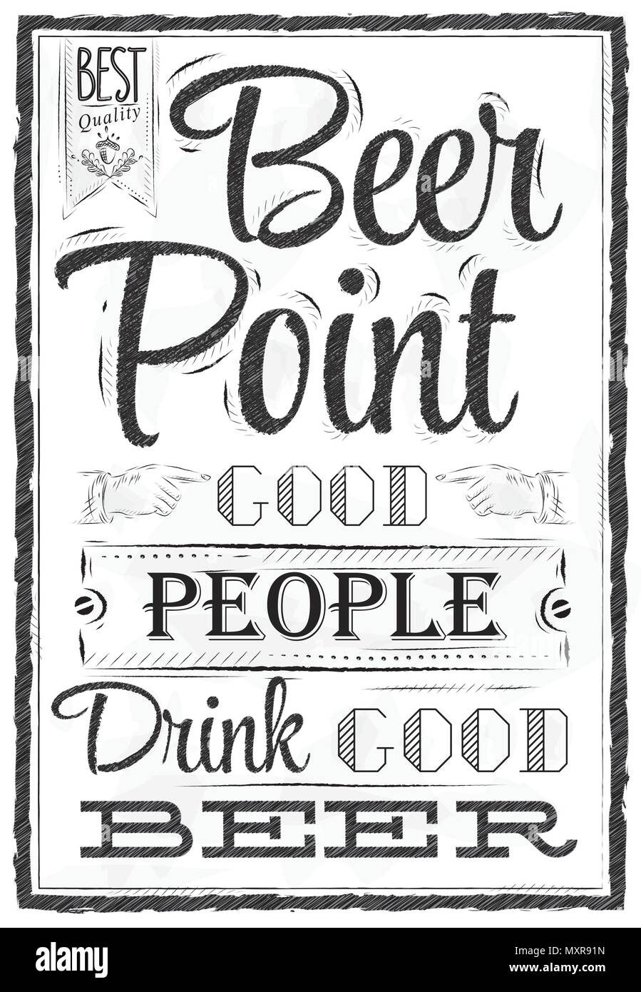 Poster with the words in coal Point Beer good people drink good beer