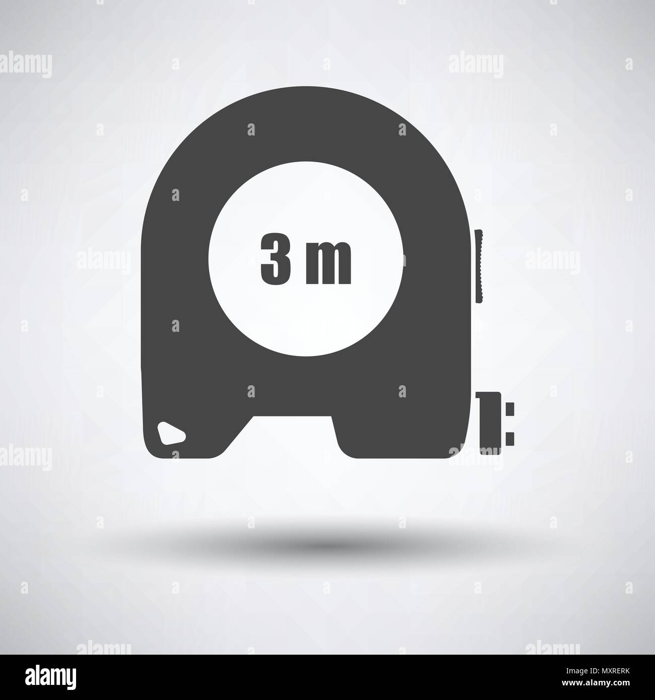 Icon of constriction tape measure on gray background, round shadow. Vector illustration. Stock Vector