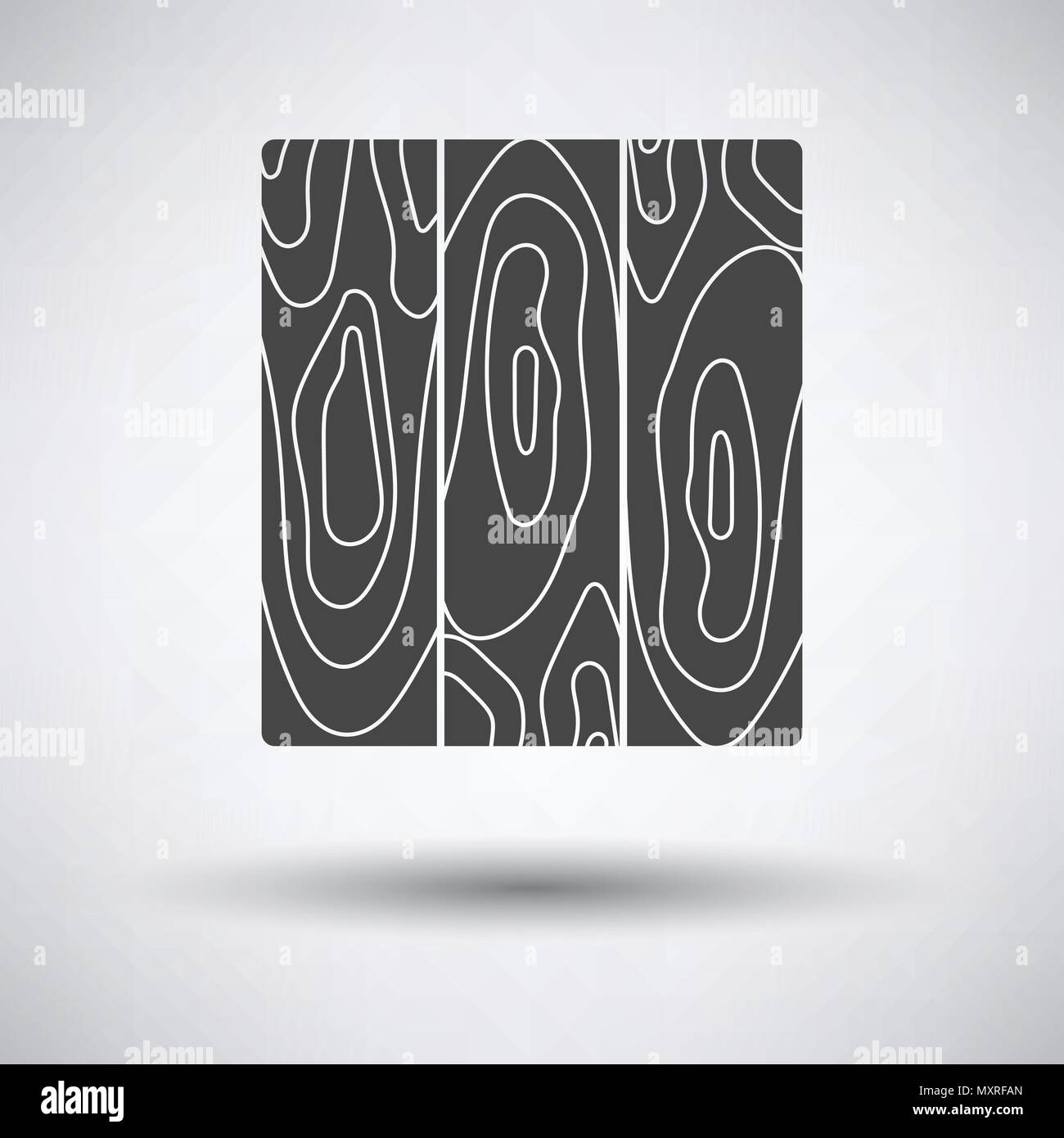 Icon of parquet plank pattern on gray background, round shadow. Vector illustration. Stock Vector