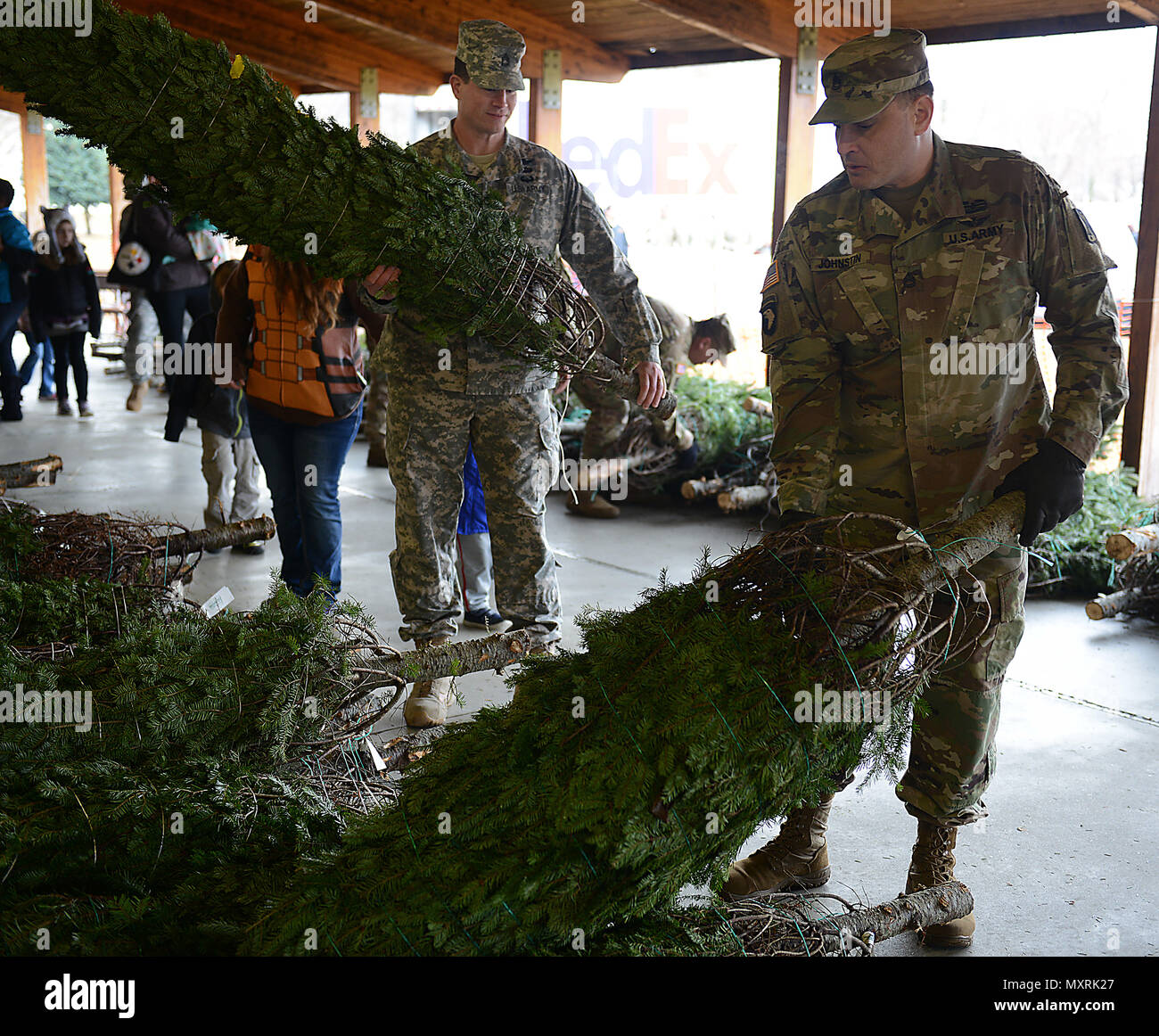 U.S. Army Sgt. 1st Class Trevor Johnstin and Sgt. 1st Class Jason Hoyle ...